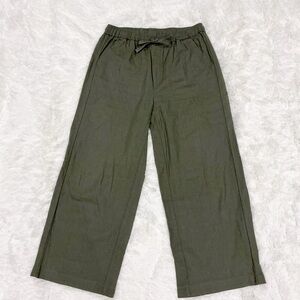 Splendid | Dark Green Wide Leg Pull On Linen Pants size XS